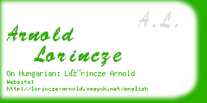 arnold lorincze business card